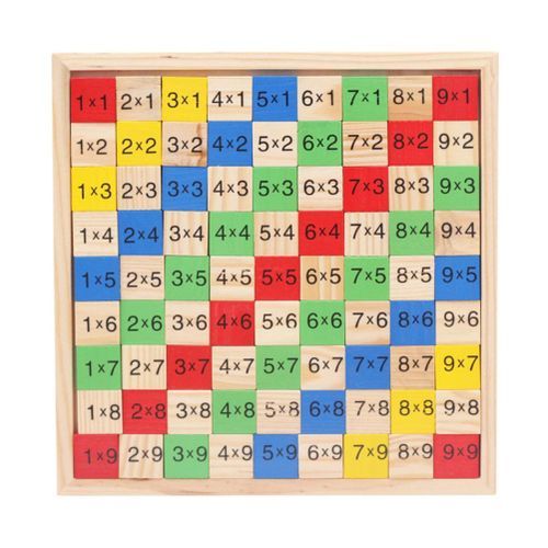 Kid Wooden Block 99 Multiplication Table Math Learning-