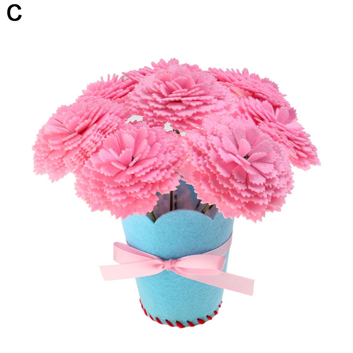 1 Pack DIY Potted Plants Simulation Gift Non-woven Fabric