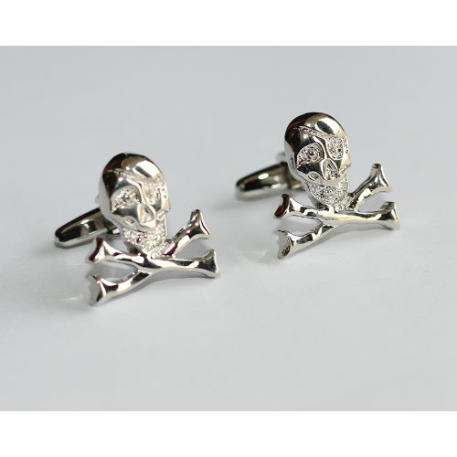 X Shaped Head Cuff Links - Silver Mc-6061