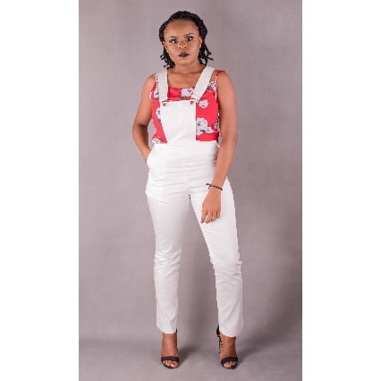 Dungarees- Polish Cotton With Key Hole Behind Available In Grey Or Off-white