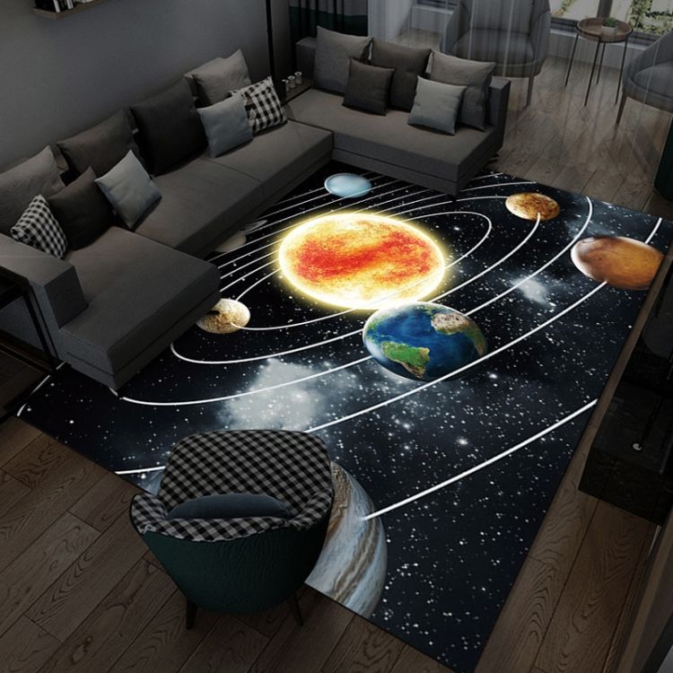 3D Visual Cosmic Planet Living Room Carpet 50x80cm