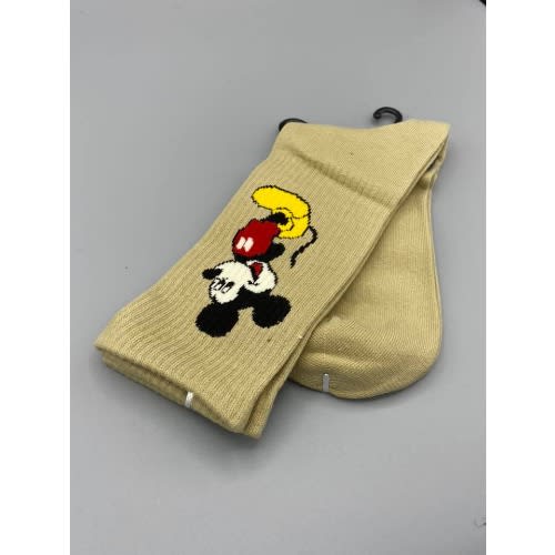 Men's Beige Luxury Cotton Mouse Socks
