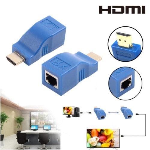Hdmi Extender 30m Hdmi Network Extender Transmitter & Receiver Adapter V1.4 Rj45 Cat5e Cat