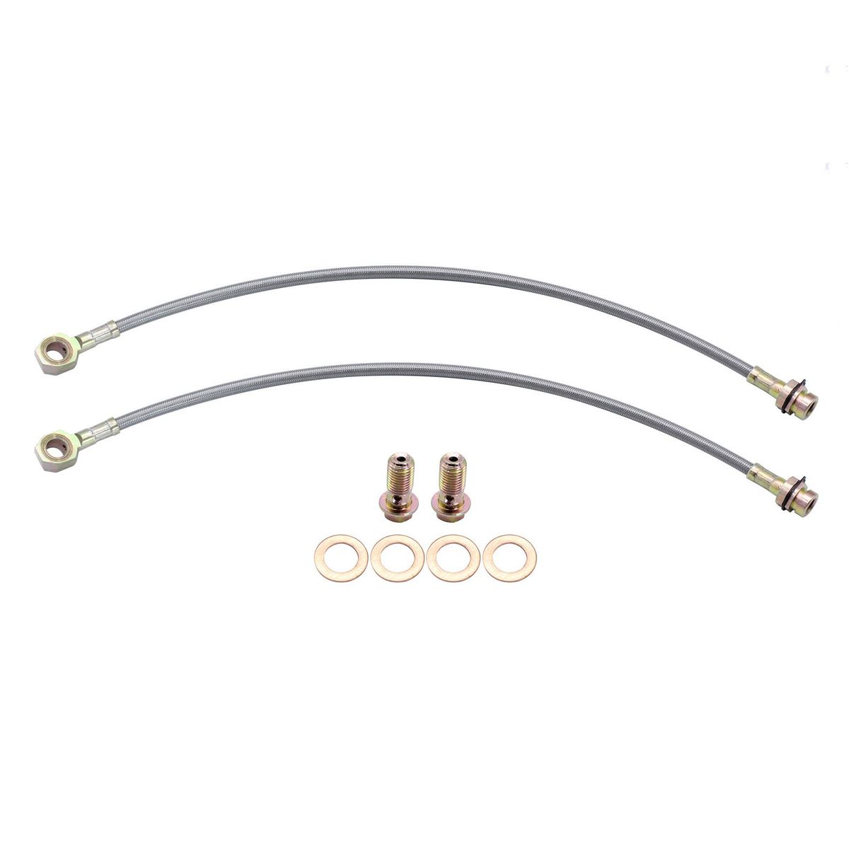 18'' Braided Budget Stainless Steel Brake Hose Line Kit Replacement for Mustang II GM Metric