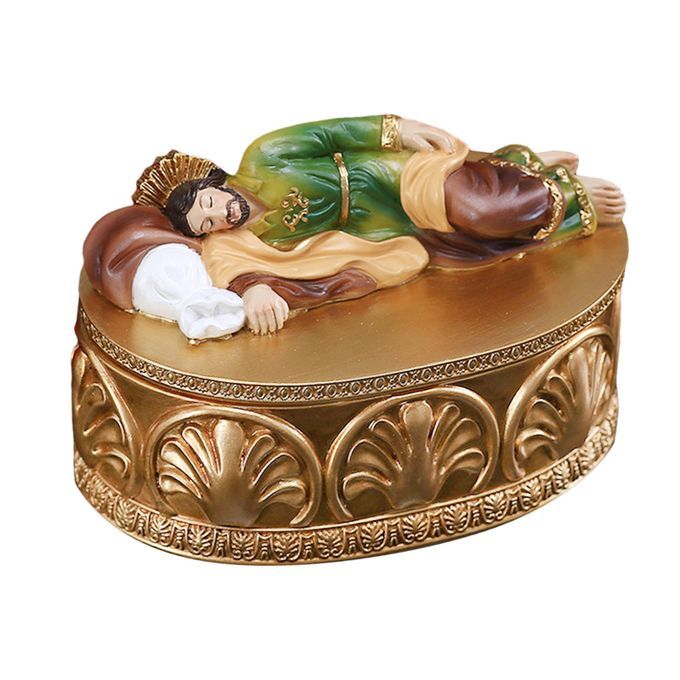 St Joseph Sleeping Statue Religious Gift Figurine Small Jewelry Box