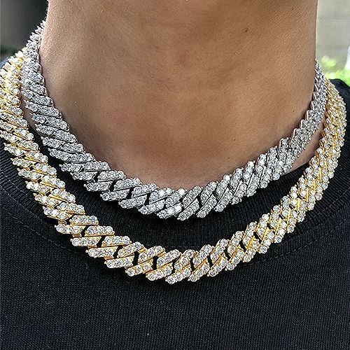 Men's Iced Miami Cuban Chain Necklace - Gold & Silver