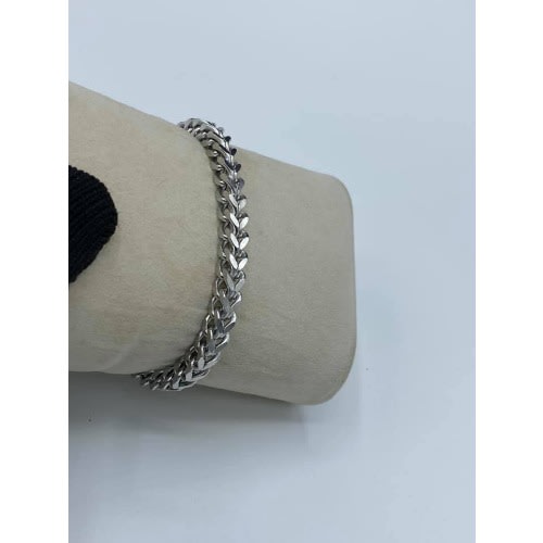 Men's Stainless Steel Square Shape Silver Bracelet