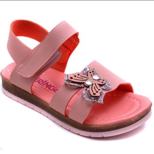 Siringenc Turkey Girls Hook And Loop Sandal - Peach