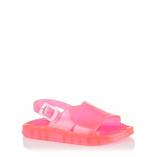 Pink Cross Strap Jelly Sandals