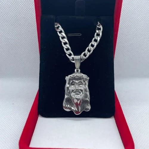 Silver Chain With Jesus Pendant