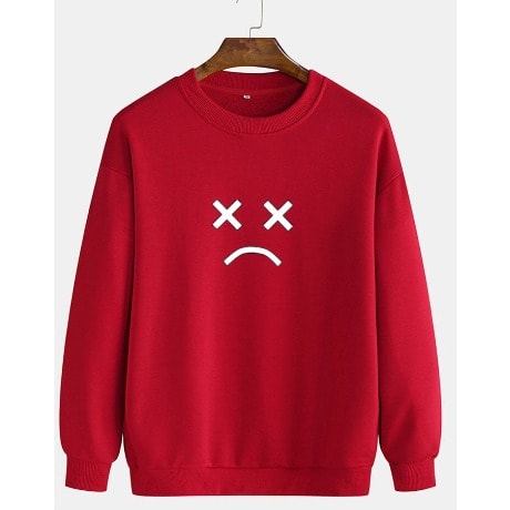 Women's Printed Sweatshirt - Red