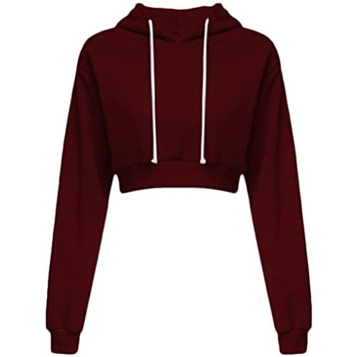 Women's Wine Hoody Croptop