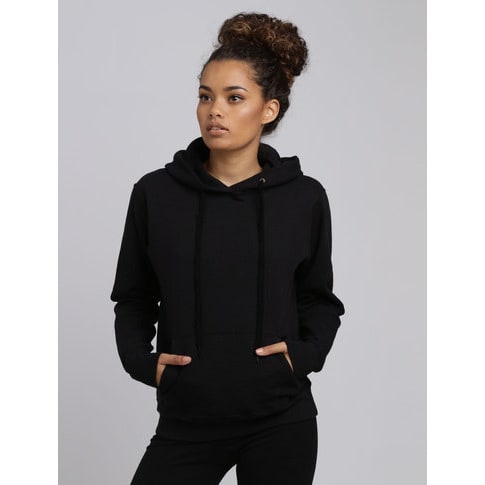 Women's Plain Black Hoody Sweatshirt