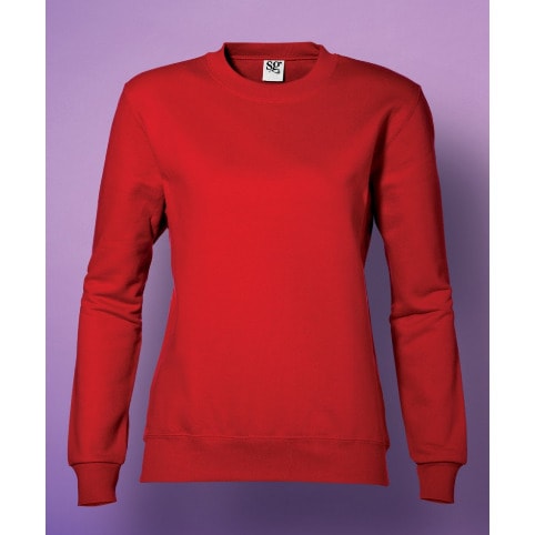 Women's Red Plain Sweatshirt