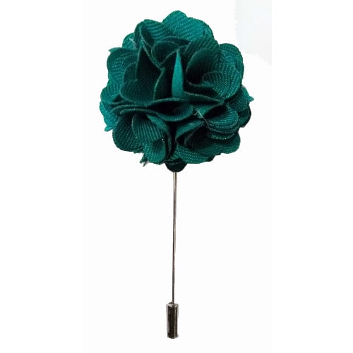 Flowered Lapel Pin-Dark Green