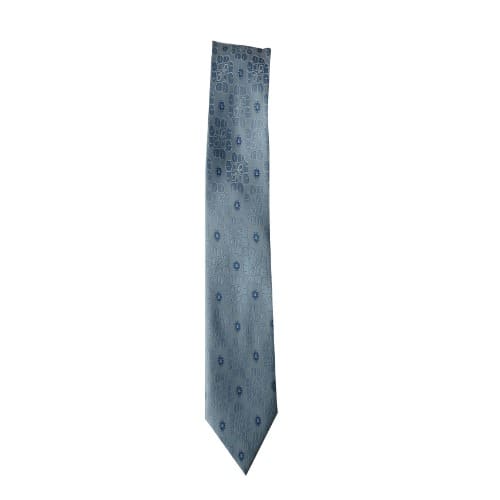 MT-3961 Floral Design Men's Tie - Light Blue