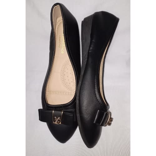 Vintage Pointed Ladies Office Slip-on- Black