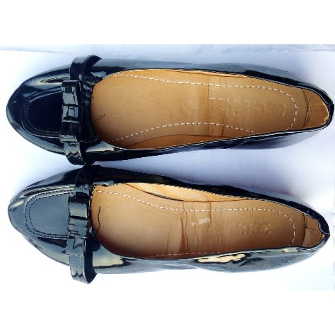 Ladies Fancy Design Black Flat Shoe