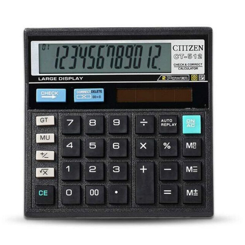 Calculator Solar Dual Power Office Home School Student Teaching Stationery Computing Tool Desktop Office Economy Computer A