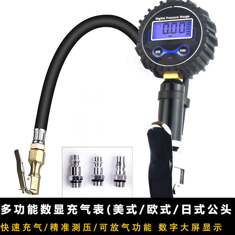 Digital Tire Inflator With Pressure Gauge 250 PSI Air Chuck For Truck/Car/Bike Heavy Duty Auto Air
