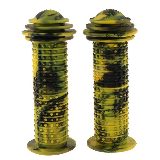 Grips Scooter Mushroom Style Bar Grip Rubber C Type- Yellow-black