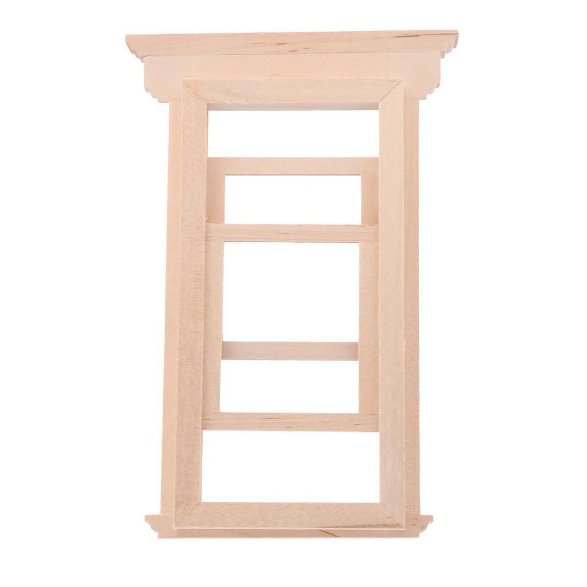 Window Dollhouse 2-Pane Sash Window Model Toy Wooden Color