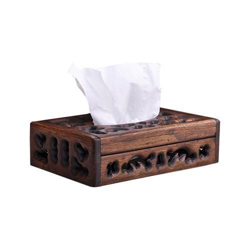 Thai Retro Wood Tissue Box Living Room Creative European Tray Tray Paper Box Napkin Tray