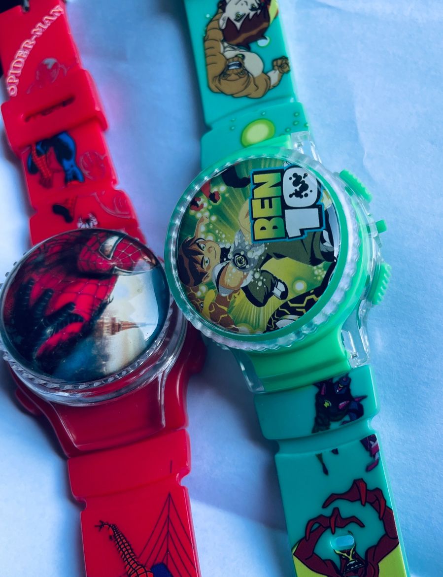 2piece Ben10 Children Cartoon Character Wristwatch For Boys