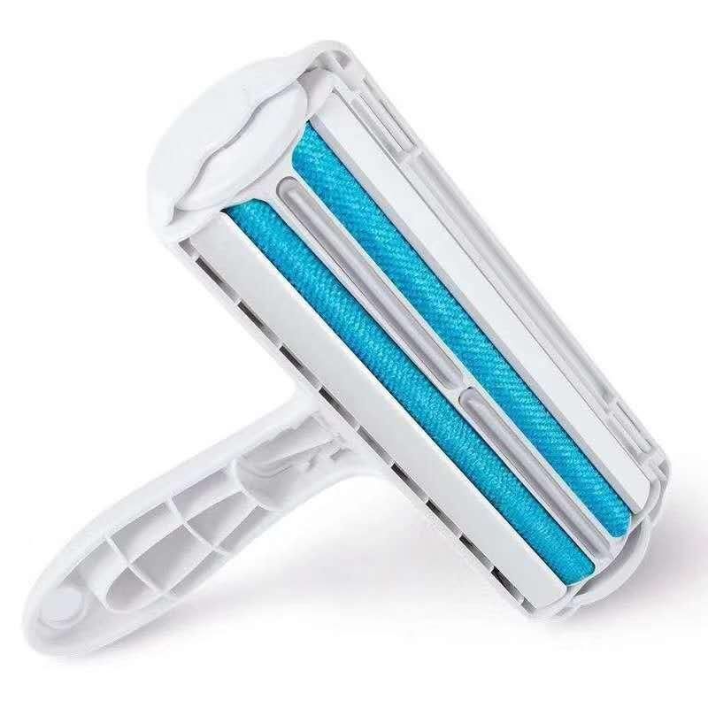 Pet hair remover roller sticky hair remover hair cleaner to remove floating hair sticky hair brush cat hair removal brush hair remover blue with ears Ordinary handle heat-sealed film packaging