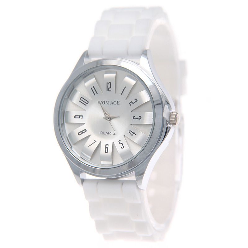 Silicone Double Layer Literal Watch-White
