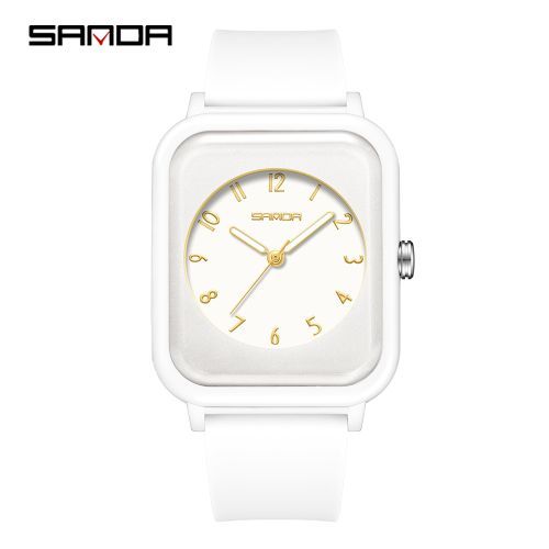 Sanda Ladies Unisex Student Watch Waterproof Sports Square Clock 6127