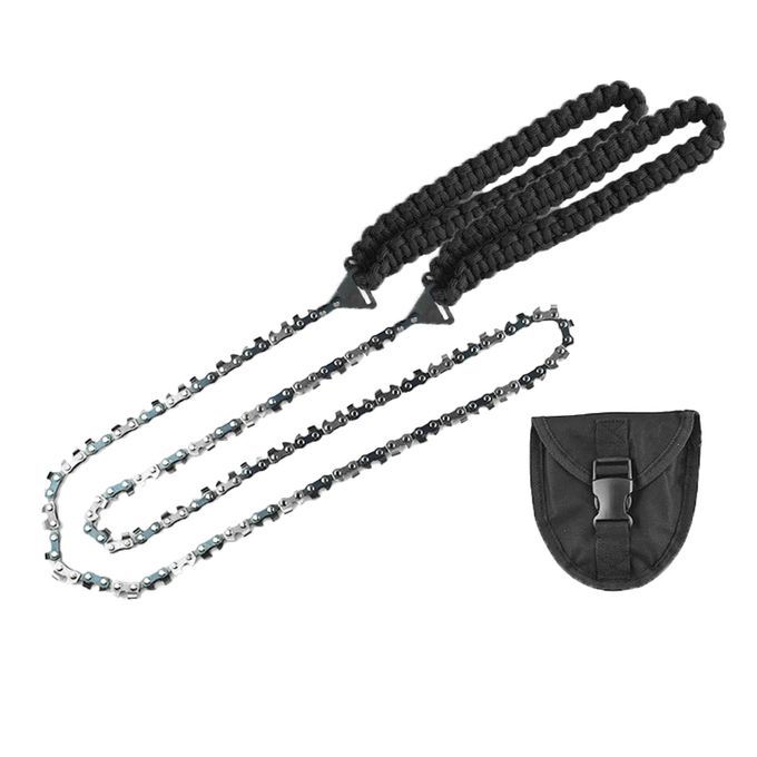 Portable Survival Chain  Emergency Pocket Hand Black Paracord+Bag