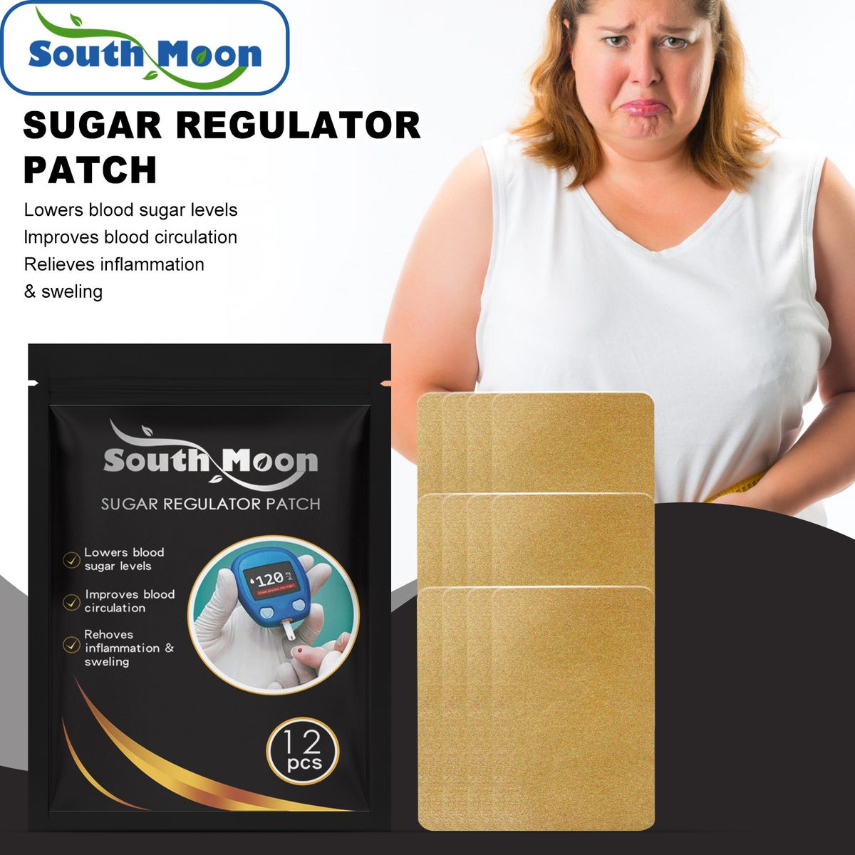 12Pcs Blood Sugar Regulator Patch Relieve Discomfort Sticker