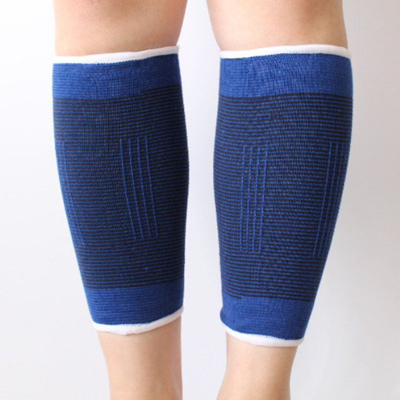 1 Pair Leg Support Sleeve Elastic Compression Leg Sleeve Bandage Pain Relief Sports Cycling Leg Wrap Sport Protection-Blue