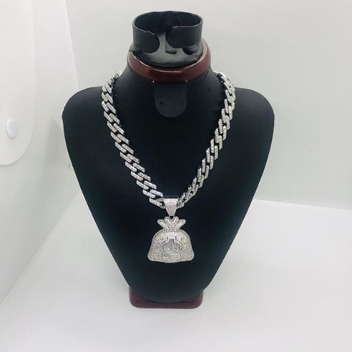 Cuban Chain With Moneybag Pendant