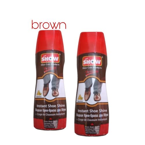 Instant Shoe Shine Liquid Polish - Brown - 2pcs