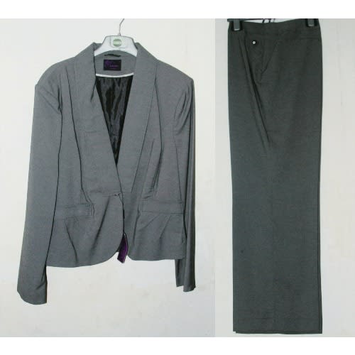 Women's Long Sleeves Trouser Suit - Grey