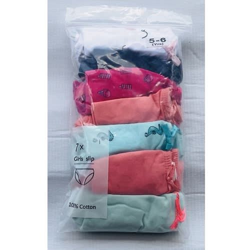 7 Pack Colored Girls Briefs- B