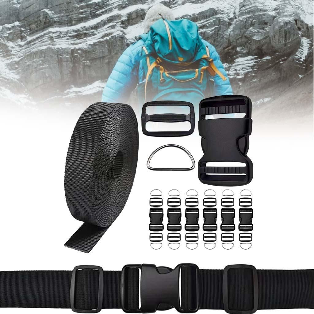 6 Yards Nylon Webbing Strap Accs Curved Side Release Buckle Metal D