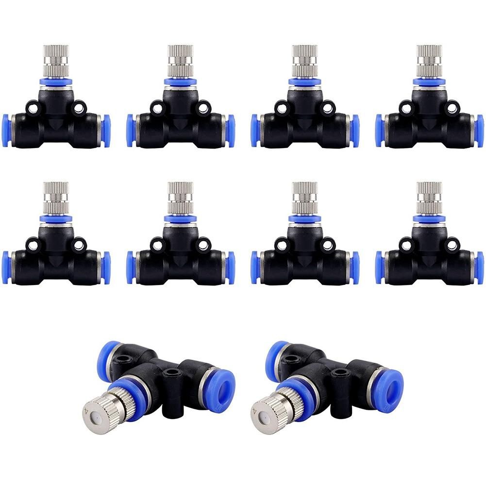 Misting Nozzle Kit 14-Inch with Nozzle Spray Cooling Device Connectors for Outdoor Water Mister Cooling System 10Pcs