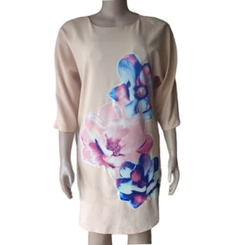 Ladies Floral Dress-peach
