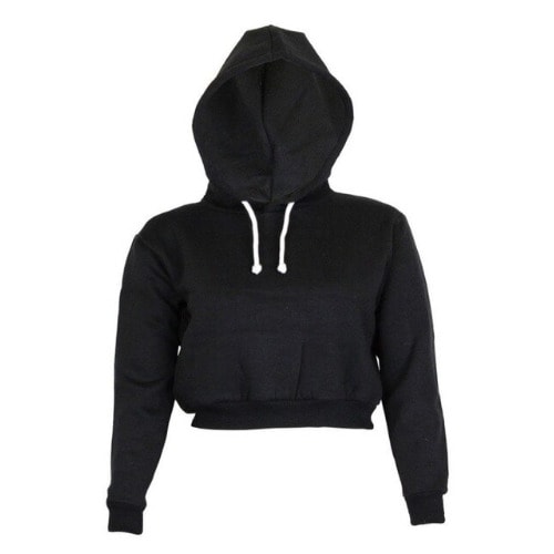 Women's Black Hoody Croptop