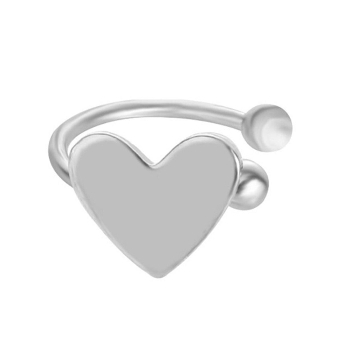 Earrings Exquisite Non Pierced Alloy Heart Star-Silver