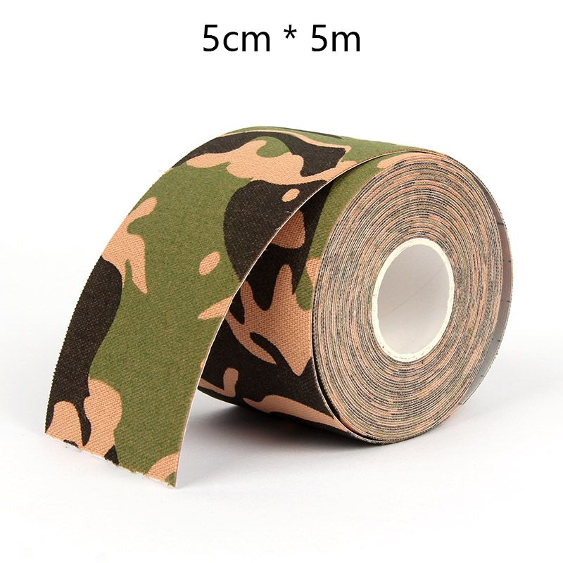 (army Green Camouflag)5cm X 5m Kinesiology Tape Roll Cotton Elastic Adhesive Muscle Bandage Strain Injury Support Neuromuscular Sport Kinesiotape SAB