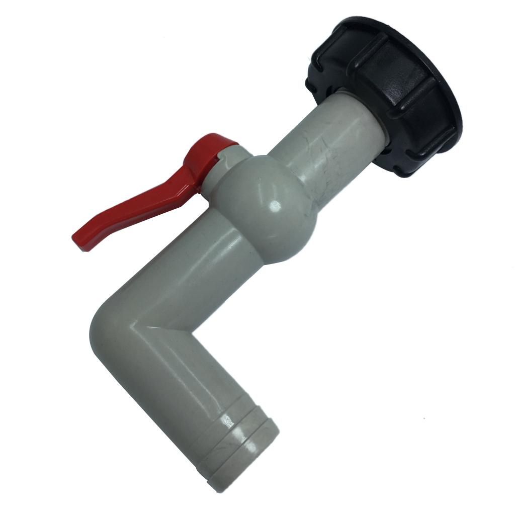 IBC Tank Tap Adapter, Connector 1 Inch 90 Degree Discharge