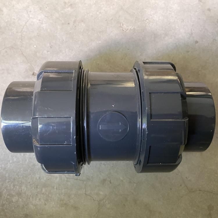 UPVC Industrial Grade Double Union Loose Joint Check Valve Both Sides Removable Check Valve Chemical Industry