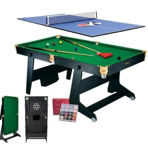 2 In 1 Combo - Foldable Pool Table & Tennis Table - 6Ft
