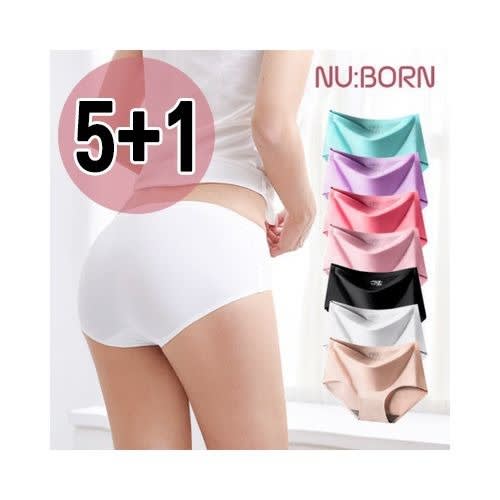 Set Of 6 Women's Seamless Ice Silk Panties
