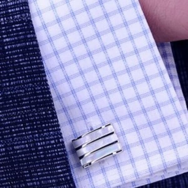 Crystal White Stainless Steel Cufflinks
