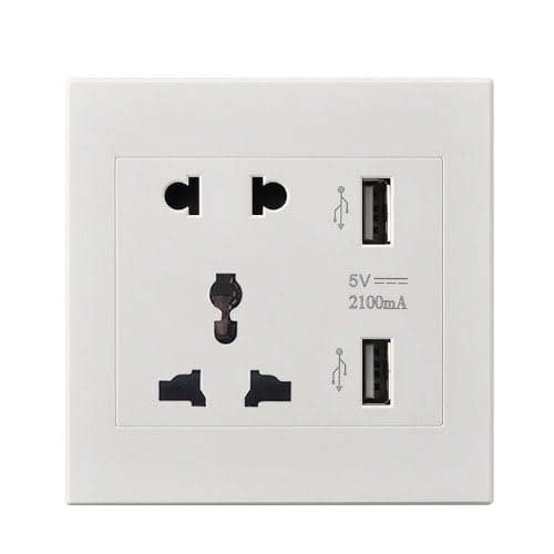 2 Port USB Output Socket Wall Panel